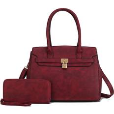 Red Messenger Bags MKF Collection Bruna Satchel Bag with a Matching Wallet by Mia K Red