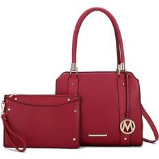 Red Messenger Bags MKF Collection Norah Women's Satchel Bag with Wristlet by Mia Red