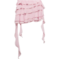 Mango Ruffled Chiffon Skirt - Pale Pink
