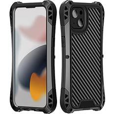 WindFlying Compatible with iPhone 13 Pro Max Case Metal TPU Rugged Waterproof Dustproof Shockproof Heavy Duty Full Body Protective Cover with Screen Protector Metal Case Black, iPhone 13 Pro Max