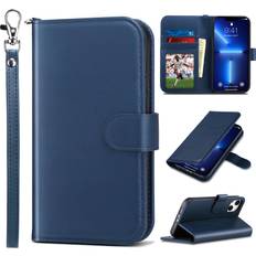 Apple iPhone 13 Wallet Cases ULAK Compatible with iPhone 13 Wallet Case for Men, Premium PU Leather Flip Cover with Card Holder and Kickstand Feature Protective Phone Case Designed for iPhone 13 6.1 Inch, Navy Blue