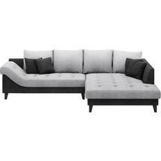 Poco Upholstered Corner Ginger Gray Black Sofa 306cm 4-Sitzer