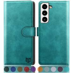 Samsung Galaxy S22 Wallet Cases SUANPOT for Samsung Galaxy S22 with RFID Blocking Leather Wallet case Credit Card Holder,Flip Folio Book Phone case Shockproof Cover Women Men for Samsung S22 case Wallet Blue Green