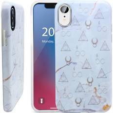 Unov Case Compatible with iPhone XR Case Soft Protective Slim TPU Shockproof Bumper Design Support Wireless Charging 6.1 Inch Marble Hallows