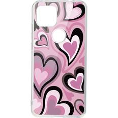 TiffyDance for T-Mobile Revvl 5G/TCL Revvl 5G Heart Case, Pink Love Hearts Coffee Latte Swirls Graphic for T-Mobile Case Women Girls, Soft TPU Gift Case for T-Mobile