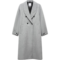 Mango Gauguin Oversize Wool Coat - Grey