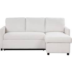 Furniture Serta Clancy Convertible Sectional Cream Sofa 77.2" 3 Seater