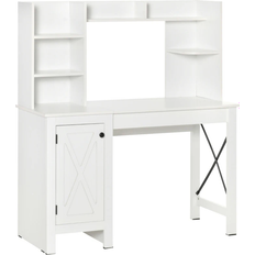 Rectangle - White Tables Homcom Farmhouse White Writing Desk 19.8x47.2"