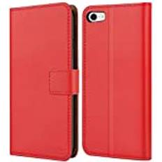 Hoomil iPhone SE Wallet Case, iPhone 7/8 Wallet Case, [MagFlip Series] iPhone SE 2022/2020 Case with Card Holder Kickstand Flip PU Leather Wallet Phone Cases for iPhone SE/7/8 Red