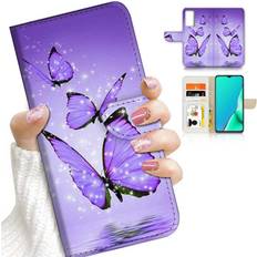 Mobile Phone Accessories for Samsung S20, for Samsung Galaxy S20 4G 5G, Designed Flip Wallet Phone Case Cover, A24590 Purple Butterfly 24590