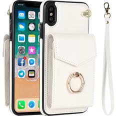 Mobile Phone Accessories Cellphone Flip Case Compatible with iPhone Xs Max Wallet Case with Card Slots, PU Leather Case with 360°Rotation Ring Stand,for Women RFID Blocking Protective Case for iPhone Xs Max Protective Case