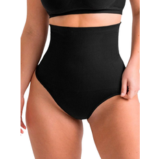 S Girdles Shapermint Essentials All Day Every Day High-Waisted Shaper Thong - Black