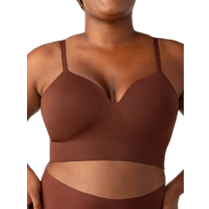 Curvy Couture Women's Smooth Seamless Comfort Wireless Longline Bra  Chocolate Xl : Target
