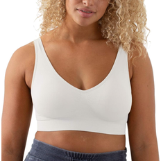 Shapermint Women's Compression Seamless No Wire Scoop Neck Throw On Bralette - White