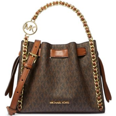 Michael Kors Crossbody Bags Michael Kors Mina Small Signature Logo Chain Crossbody Bag - Brown