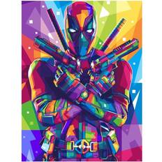 Modern Merch Marvel Diamond Painting Kits for Adults and Teens, Deadpool Diamond Art Kit for 5d DIY Superhero Wall Decor, Full Round Drill Diamond Painting by Numbers Kit Disney 17x13