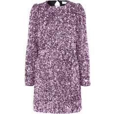 Rosa - XL Kjoler Selected Sequin Mini Dress - Pink Lavender