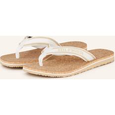 Beige - Damen Flip-Flops Tommy Hilfiger Zehentrenner WEISS/ GOLD