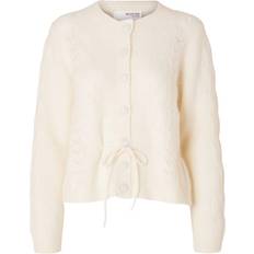 Hvite Cardigans Selected Femme Vera Ls Knit Belt Cardigan Birch