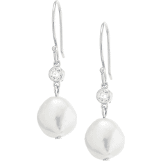 Pearl Earrings Marisol & Poppy CZ and Pearl Earrings in Sterling Silver for Women