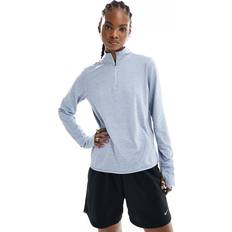 Nike Dame Ytterklær Nike Running Element Dri-Fit Lyseblå langærmet midlayer-jakke med halv lynlås