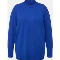 Blå - Dame - Pologensere Ulla Popken Long Sleeves Mock Turtleneck Sweater blue