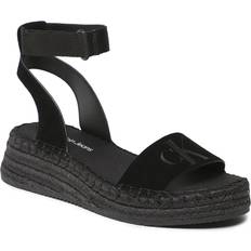 Calvin Klein Espadrilles Calvin Klein Suede Espadrille Wedge Sandals Black