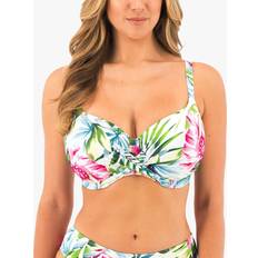 Dame - Hvite Bikinioverdeler Fantasie Langkawi Palm Print Underwired Full Cup Bikini Top, White/Multi