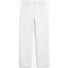Dame - Hvite Jeans Monki Taiki High Waist Straight Leg Jeans - White