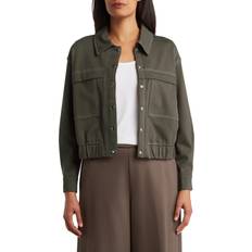 Adrianna Papell Jackets Adrianna Papell Women's Utility Contrast Knit Jacket Fatigue