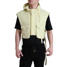 Men - Yellow Vests Dolce & Gabbana Yellow Nylon Hooded Sportswear Vest Jacket IT48