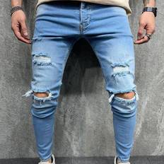 Shein Jeans Shein Men Cotton Ripped Washed Skinny Jeans