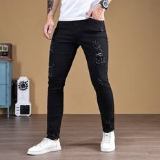 Shein Men - Slim Jeans Shein Men Ripped Frayed Skinny Jeans