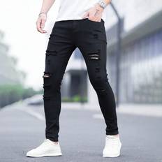 Shein Jeans Shein Men Cotton Ripped Frayed Skinny Jeans