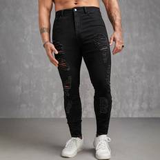 Shein Men Jeans Shein Men Cotton Ripped Skinny Jeans