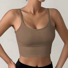 Shein Women Bras Shein Solid Backless Sports Bra