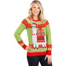 Christmas Sweaters - L - Men Llama Ugly Sweater Adult Christmas Green/Red/White