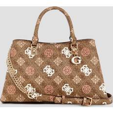 Guess Messengervesker Guess Eliette Logo Medium Girlfriend Satchel Latte Logo Multi