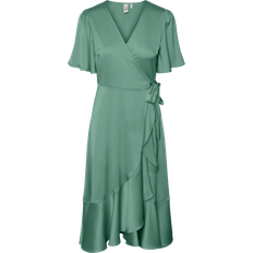 Kjoler Y.A.S Kleid Grün Wickelschnitt für Damen