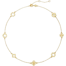 Tory Burch Gold-Tone Kira Clover Crystal Chain Bracelet