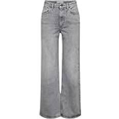 Only Juicy Hw Wide Leg Jeans - Medium Gray Denim