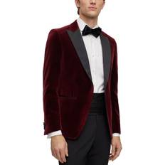 Velvet Jackets Hugo Boss Men's Slim-Fit Tuxedo Jacket Dark Red