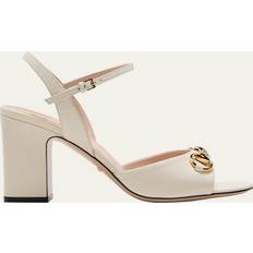 Gucci Heeled Sandals Gucci Lady Leather Horsebit Ankle-Strap Sandals
