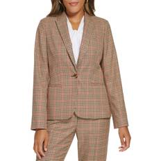 Tommy Hilfiger Red Blazers Tommy Hilfiger Women's Checkered Button Blazer