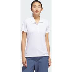 White - Women Polo Shirts Adidas Ultimate365 Solid Short Sleeve Polo Shirt White Womens