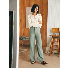 Women - Yellow Pants Faherty Faherty Women's Stretch Terry Harbor Pants Coastal Sage, 24, Cotton/Lyocell/Viscose