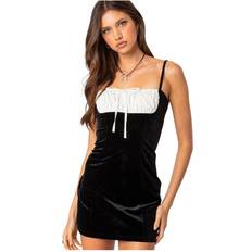 Velvet Clothing Edikted Cristy Velvet Mini Dress Black