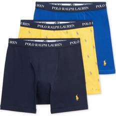 Men - Yellow Underwear Polo Ralph Lauren Classic Cotton Boxer Briefs Men's - Cruise Navy/Yellowfin/Rugby Royal