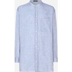 Dolce & Gabbana Herren Oberteile Dolce & Gabbana Oversize linen shirt with Mandarin collar