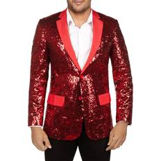 Men - Red Blazers Tipsy Elves Men's Red Sequin All Over Blazer